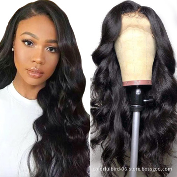 Brazilian hair body wave 13x4 HD transparent Lace Front Wig Remy Human Hair Wigs For Women 180% Density body wave Wig